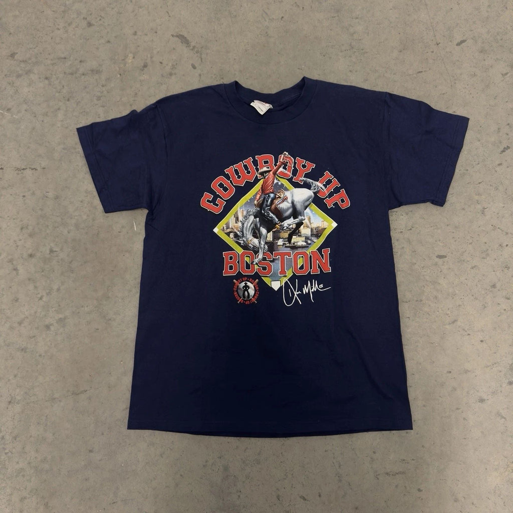 Cowboy Tee L Navy T-Shirt Mens Cowboy Up Boston Rodeo Western Graphic Unisex T-shirt, Sweatshirt, Hoodie, Long Sleeve Tee - T-Shirt, Sweatshirt, Hoodie