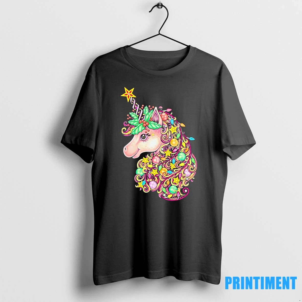 Colorful Lights Unicorn Christmas Magic Hair Tshirts Sweater Unisex T-shirt, Sweatshirt, Hoodie, Long Sleeve Tee - T-Shirt, Sweatshirt, Hoodie