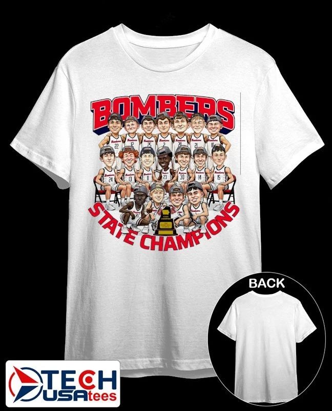 Bombers Class 3A Boys State Basketball Champions caricatures shirt Unisex T-shirt, Sweatshirt, Hoodie, Long Sleeve Tee - T-Shirt, Sweatshirt, Hoodie