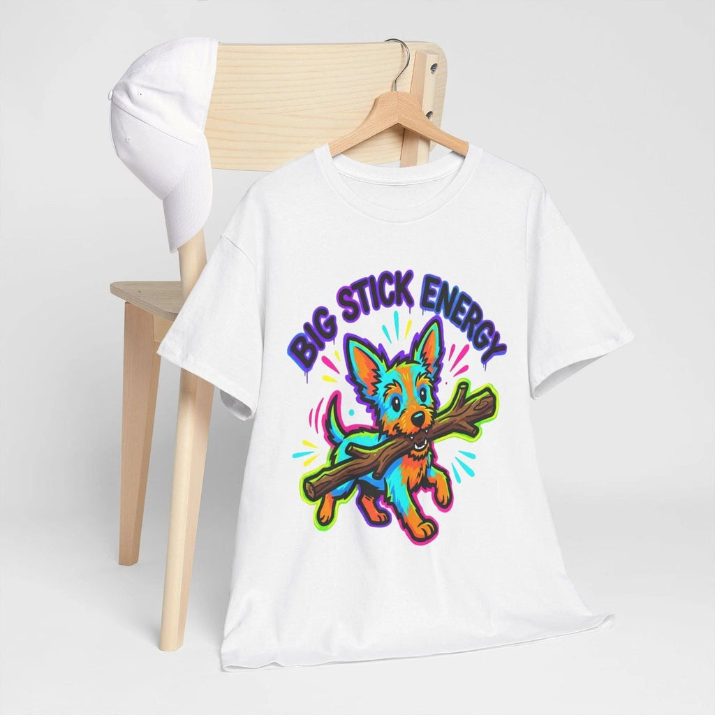 Big Stick Energy Puppy Street Art T-Shirt | Cute Scruffy Dog Graffiti Style Unisex T-shirt, Sweatshirt, Hoodie, Long Sleeve Tee - T-Shirt, Sweatshirt, Hoodie