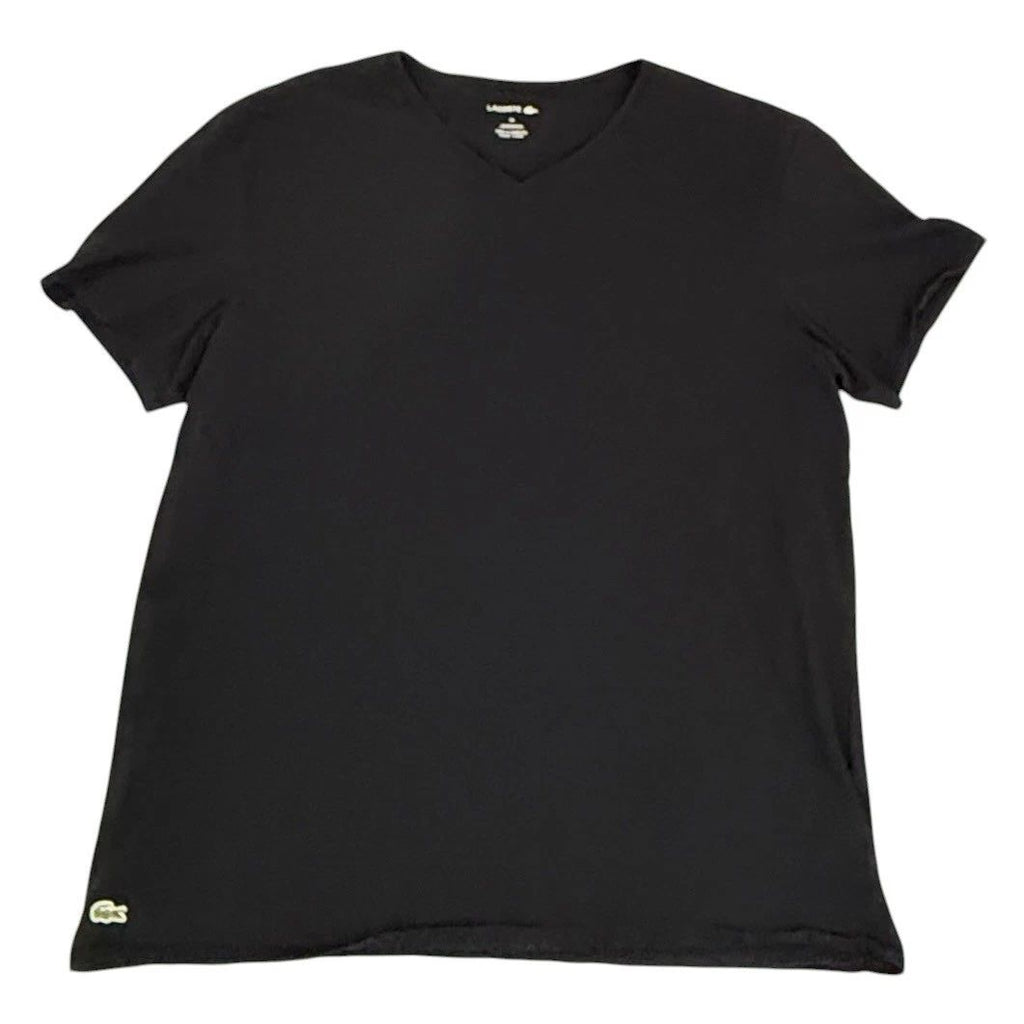 Lacoste Mens 3XL Black V-Neck Short Sleeve T-Shirt Underwear Tee Crocodile Logo Unisex T-shirt, Sweatshirt, Hoodie, Long Sleeve Tee - T-Shirt, Sweatshirt, Hoodie