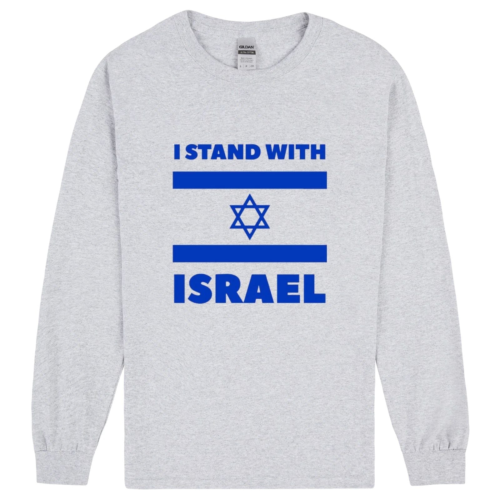 I stand with Israel Flag Star Political Long Sleeve T Shirt Grey Mens Tee Top Unisex T-shirt, Sweatshirt, Hoodie, Long Sleeve Tee - T-Shirt, Sweatshirt, Hoodie