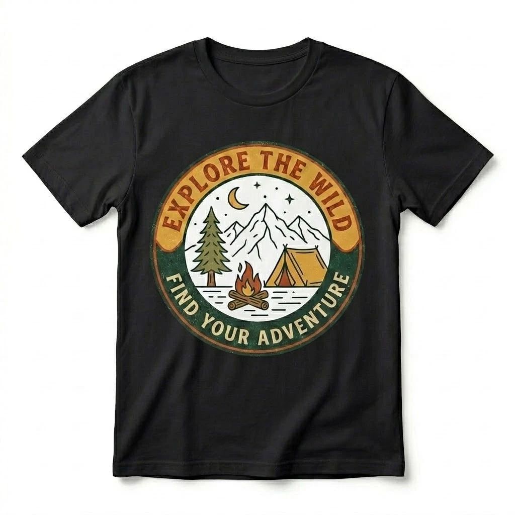 Explore The Wild Adventure T-Shirt Vintage Camping Hiking Mountain Outdoor Unisex T-shirt, Sweatshirt, Hoodie, Long Sleeve Tee - T-Shirt, Sweatshirt, Hoodie