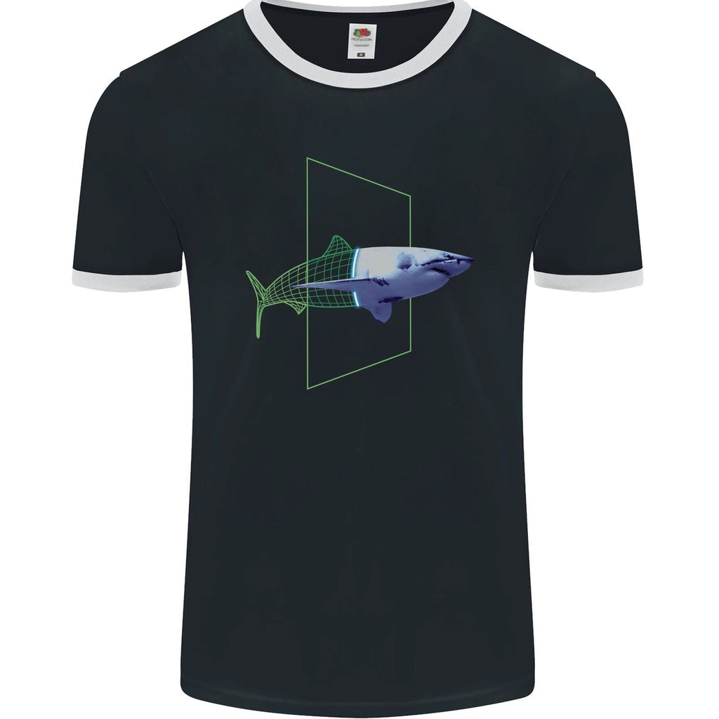 A SCI-FI Shark Mens Ringer T-Shirt FotL Unisex T-shirt, Sweatshirt, Hoodie, Long Sleeve Tee - T-Shirt, Sweatshirt, Hoodie