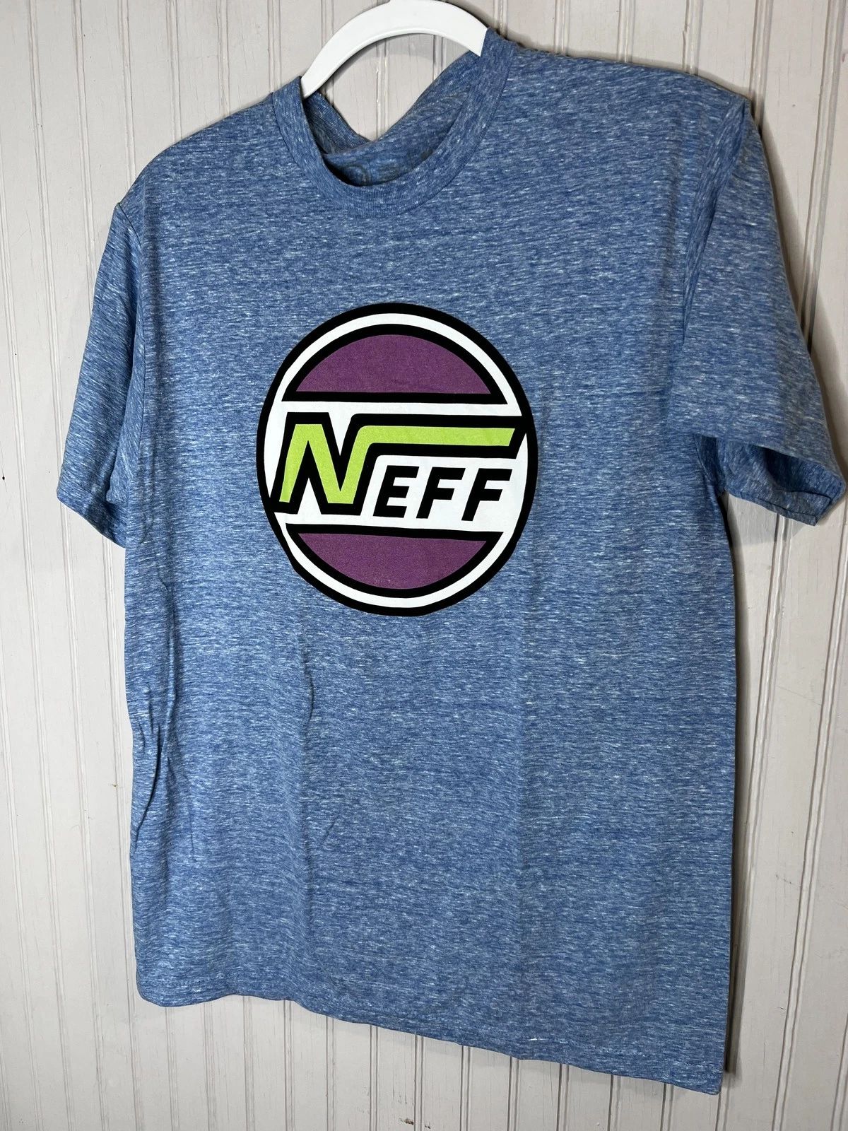 Neff Shirt Mens Medium Blue Heather Logo Graphic T-Shirt Streetwear Skate Surf Unisex T-shirt, Sweatshirt, Hoodie, Long Sleeve Tee - T-Shirt, Sweatshirt, Hoodie