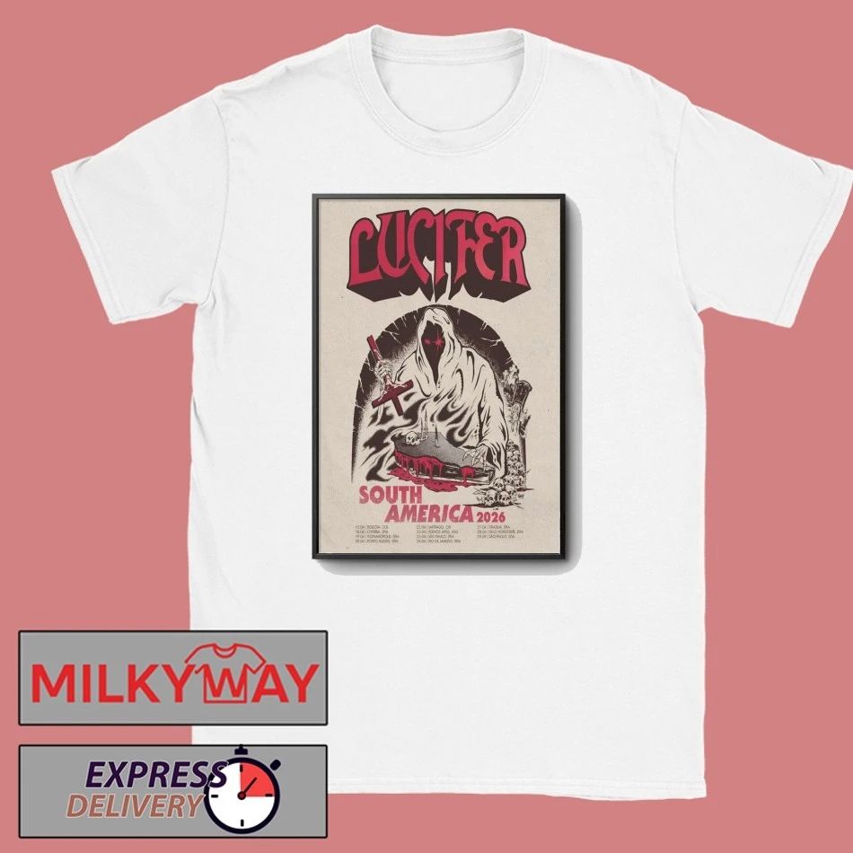 Lucifer South America 2026 Tour Poster shirt Unisex T-shirt, Sweatshirt, Hoodie, Long Sleeve Tee - T-Shirt, Sweatshirt, Hoodie