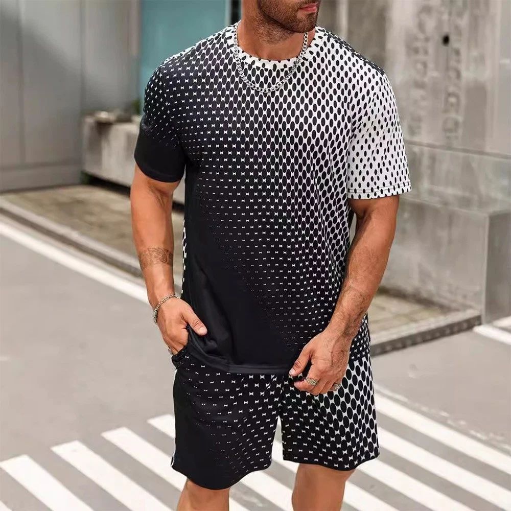Mens Black White Grid Casual Short Sleeve Top for Daily and Holiday Wear Unisex T-shirt, Sweatshirt, Hoodie, Long Sleeve Tee - T-Shirt, Sweatshirt, Hoodie