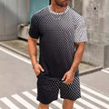 Mens Black White Grid Casual Short Sleeve Top for Daily and Holiday Wear Unisex T-shirt, Sweatshirt, Hoodie, Long Sleeve Tee - T-Shirt, Sweatshirt, Hoodie