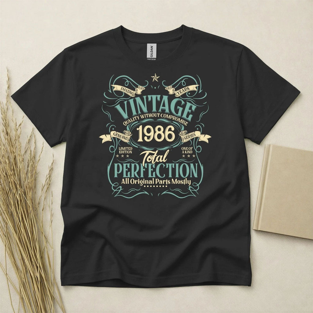 Vintage 1986 40th Birthday T Shirt Custom 40 Years Gift Gildan Heavy Cotton Top Unisex T-shirt, Sweatshirt, Hoodie, Long Sleeve Tee - T-Shirt, Sweatshirt, Hoodie
