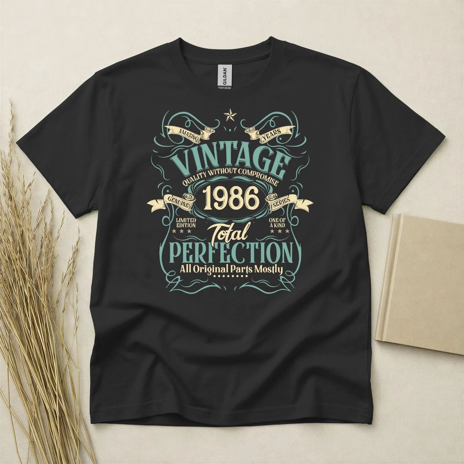 Vintage 1986 40th Birthday T Shirt Custom 40 Years Gift Gildan Heavy Cotton Top Unisex T-shirt, Sweatshirt, Hoodie, Long Sleeve Tee - T-Shirt, Sweatshirt, Hoodie