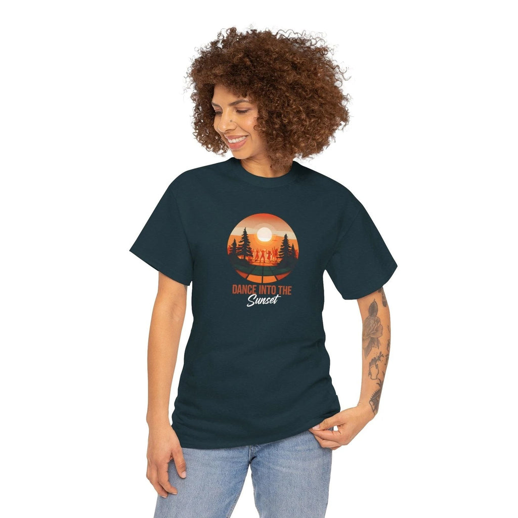 Dance Into the Sunset Tee | Unisex Heavy Cotton Shirt with Modern Dance Floor Unisex T-shirt, Sweatshirt, Hoodie, Long Sleeve Tee - T-Shirt, Sweatshirt, Hoodie