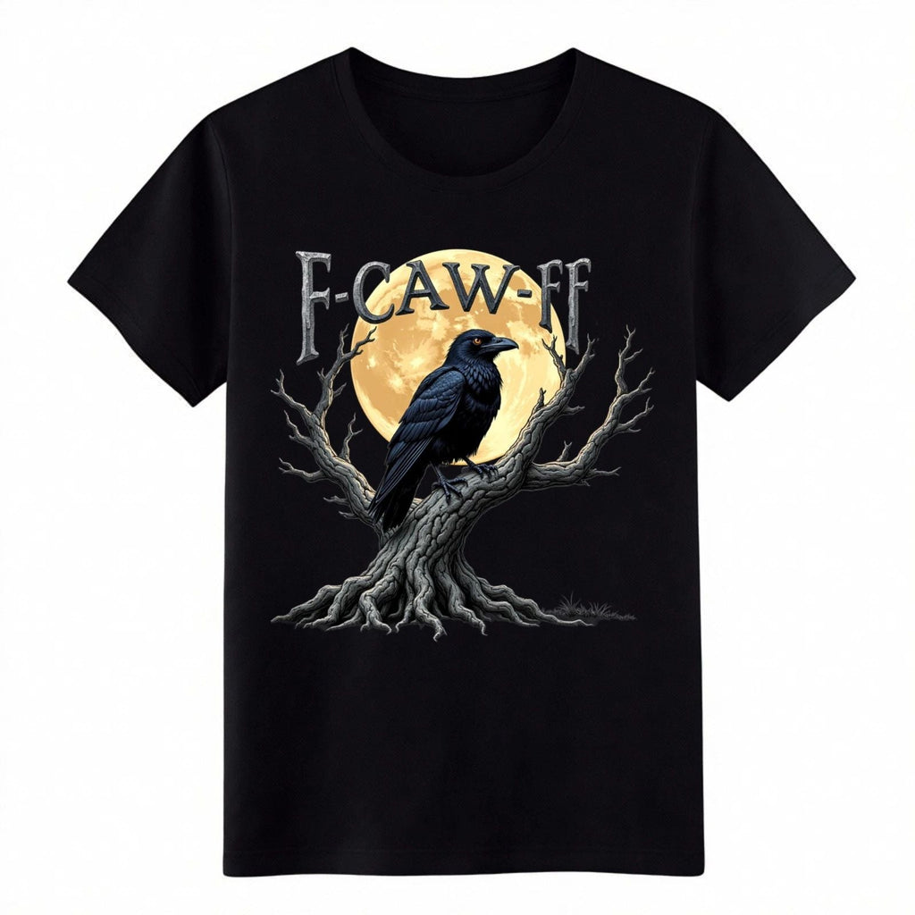 F-Caw-FF Funny Raven Moon Gothic Halloween Graphic T-Shirt for Men Women Unisex T-shirt, Sweatshirt, Hoodie, Long Sleeve Tee - T-Shirt, Sweatshirt, Hoodie