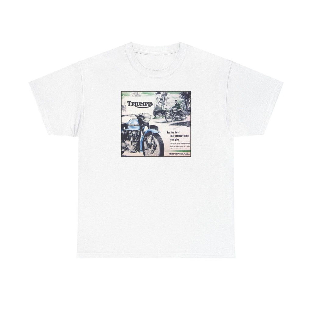 Vintage Triumph Motorcycle Tee | Retro Bike Advertisement Graphic Unisex T-shirt, Sweatshirt, Hoodie, Long Sleeve Tee - T-Shirt, Sweatshirt, Hoodie