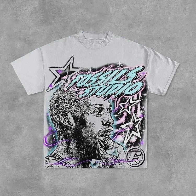 Summer Graphic Print Hip Hop Oversized Cotton T-Shirt For Men Women Boxy Fit Unisex T-shirt, Sweatshirt, Hoodie, Long Sleeve Tee - T-Shirt, Sweatshirt, Hoodie