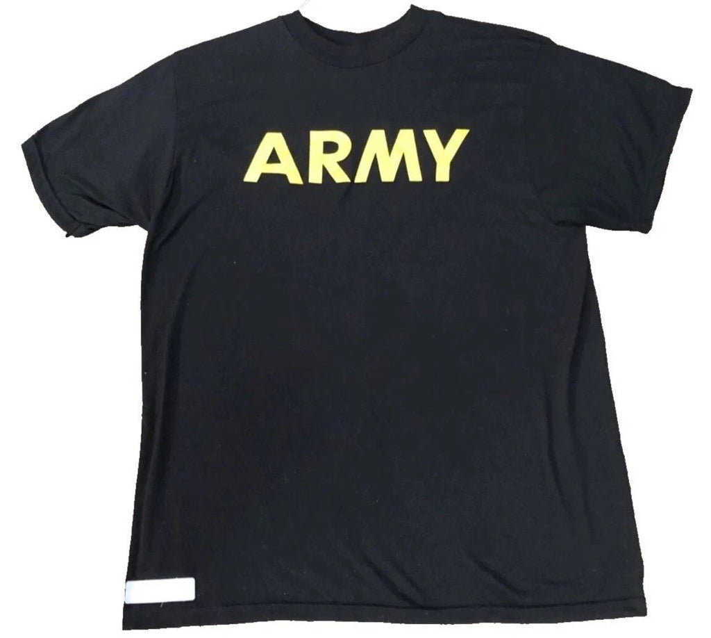 US Military Men's APFU Short Sleeve Shirt Army Black and Gold PT Fitness Large Unisex T-shirt, Sweatshirt, Hoodie, Long Sleeve Tee - T-Shirt, Sweatshirt, Hoodie