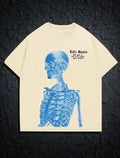 Street Fashion Skeleton Graphic T-Shirt  Oversized Cotton Gildan Top Unisex T-shirt, Sweatshirt, Hoodie, Long Sleeve Tee - T-Shirt, Sweatshirt, Hoodie