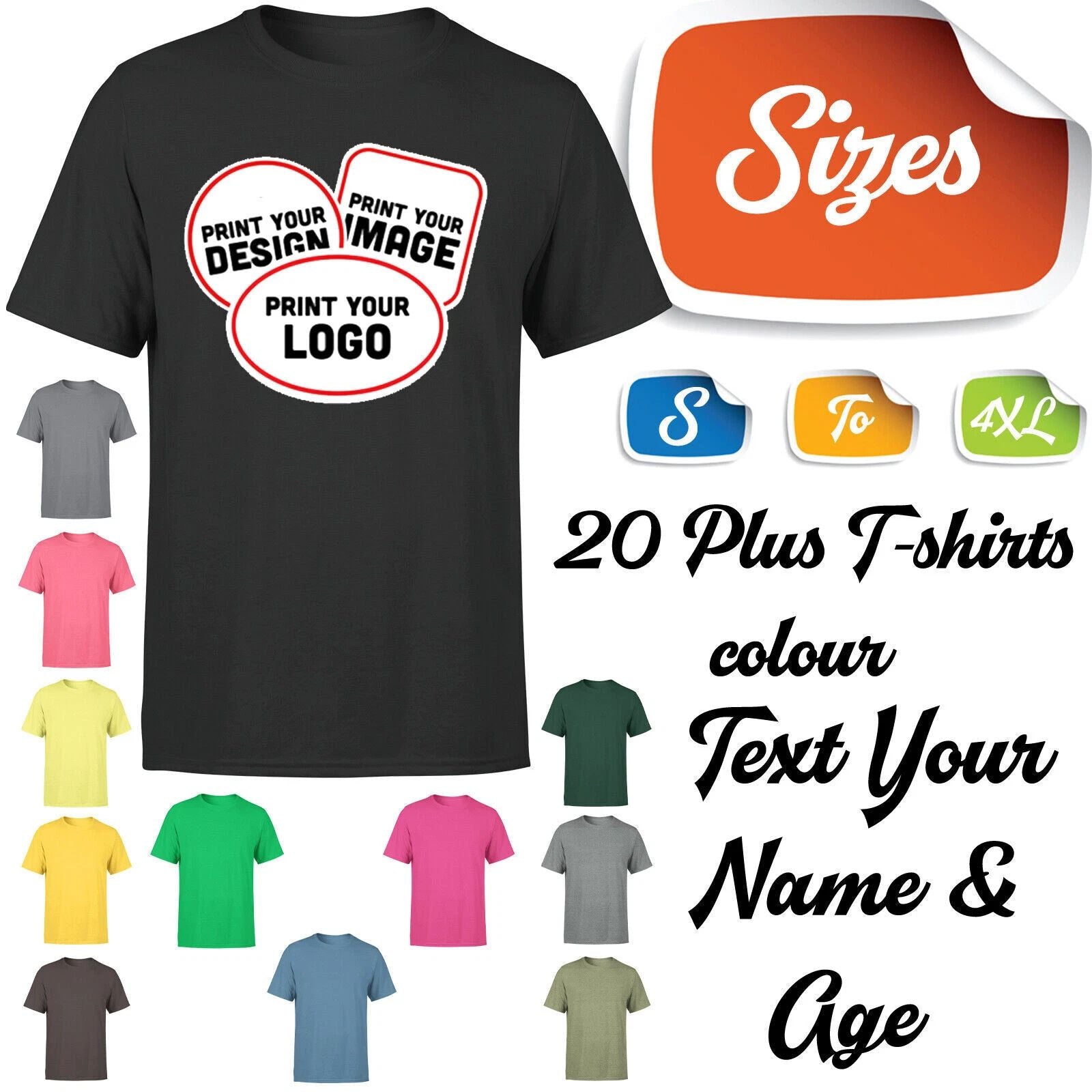 Personalised Mens T Shirt Printing Custom Photo Text Print Your Own Design 2T1A1 Unisex T-shirt, Sweatshirt, Hoodie, Long Sleeve Tee - T-Shirt, Sweatshirt, Hoodie