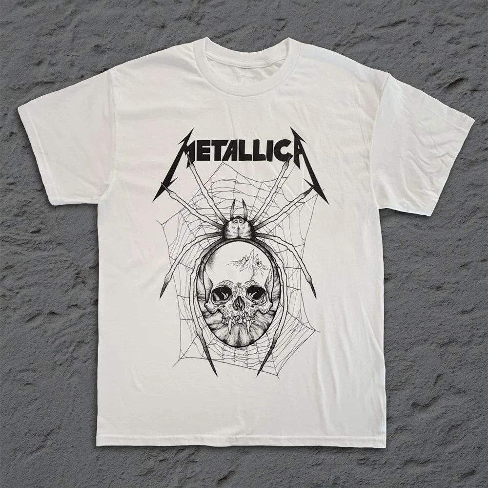 Vtg Metallica Spider Hard Rock Band White T-shirt Size S-5XL Unisex T-shirt, Sweatshirt, Hoodie, Long Sleeve Tee - T-Shirt, Sweatshirt, Hoodie