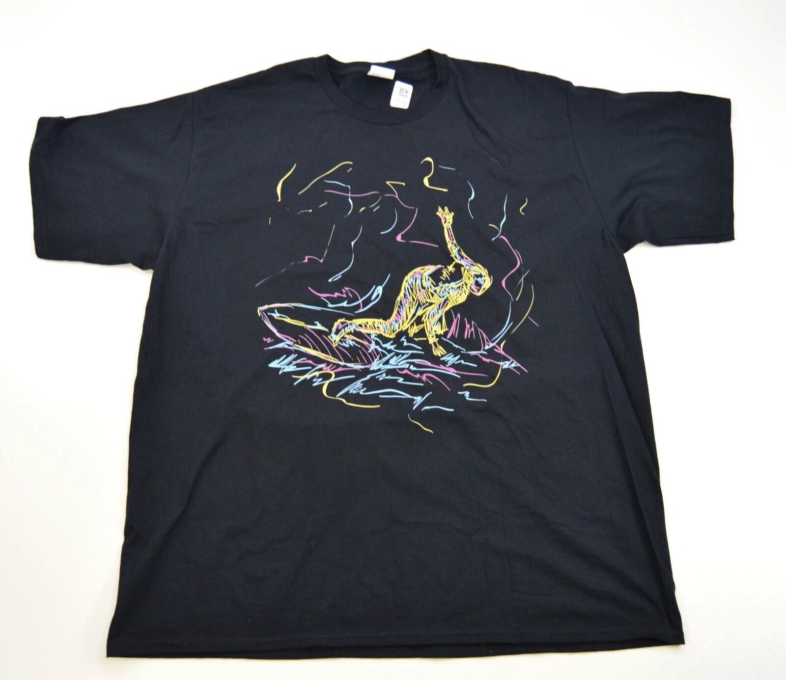 Abstract Art Surfing for Surfer and Surfers T-Shirt Size 2XL Black Unisex T-shirt, Sweatshirt, Hoodie, Long Sleeve Tee - T-Shirt, Sweatshirt, Hoodie