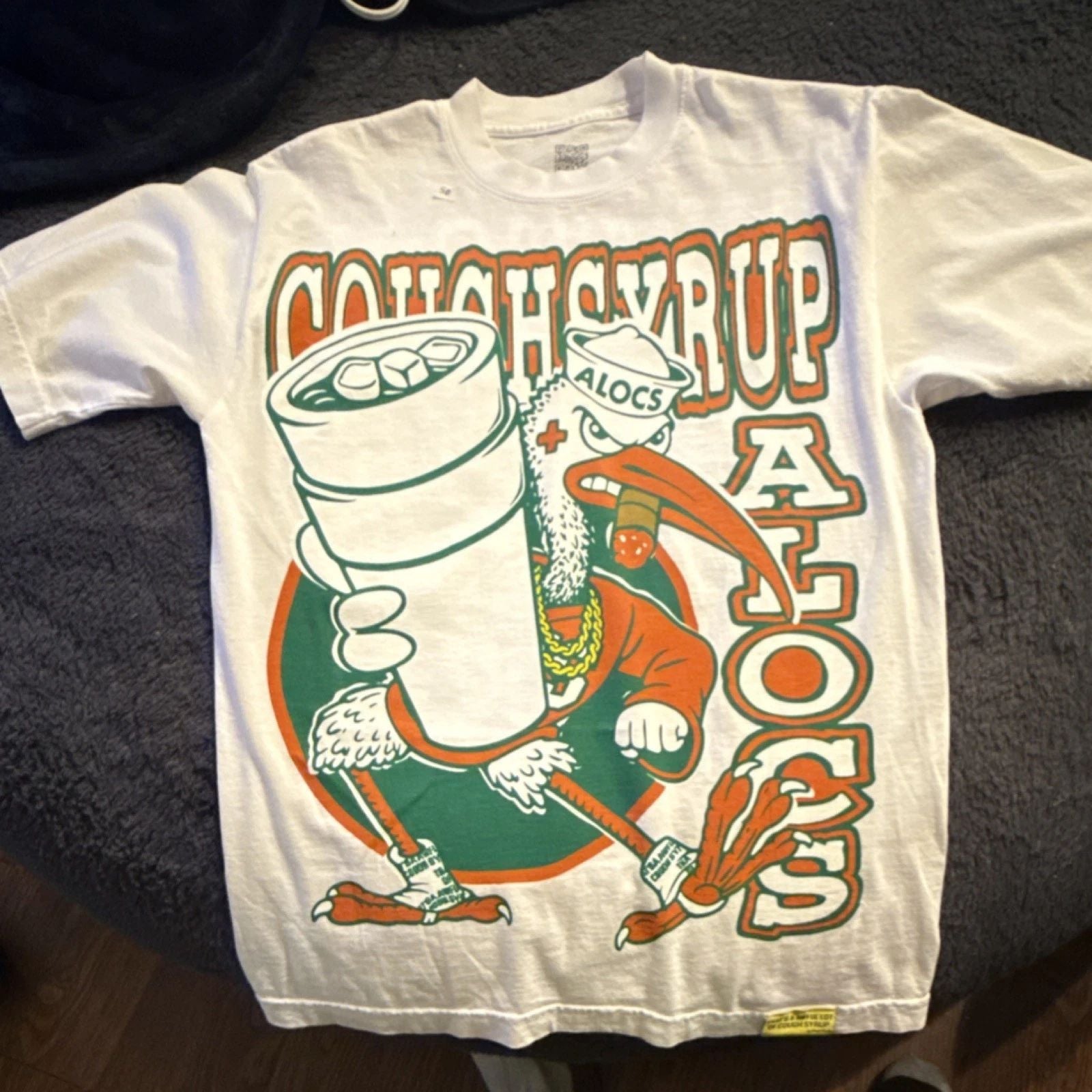 ALOCS Men's Graphic Cartoon Print T-Shirt White Orange Green Regular Fit Unisex T-shirt, Sweatshirt, Hoodie, Long Sleeve Tee - T-Shirt, Sweatshirt, Hoodie