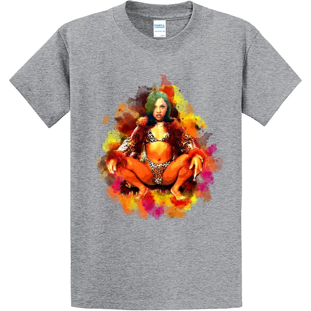 NEW STREETWEAR ON DEMAND LIL KIM WATERCOLOR GREY TEE SHIRT SM-4XLRGE MADE IN USA Unisex T-shirt, Sweatshirt, Hoodie, Long Sleeve Tee - T-Shirt, Sweatshirt, Hoodie