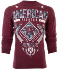 American Fighter Mens Long Sleeve Shirt LANDER Burgundy Premium S-3XL Unisex T-shirt, Sweatshirt, Hoodie, Long Sleeve Tee - T-Shirt, Sweatshirt, Hoodie