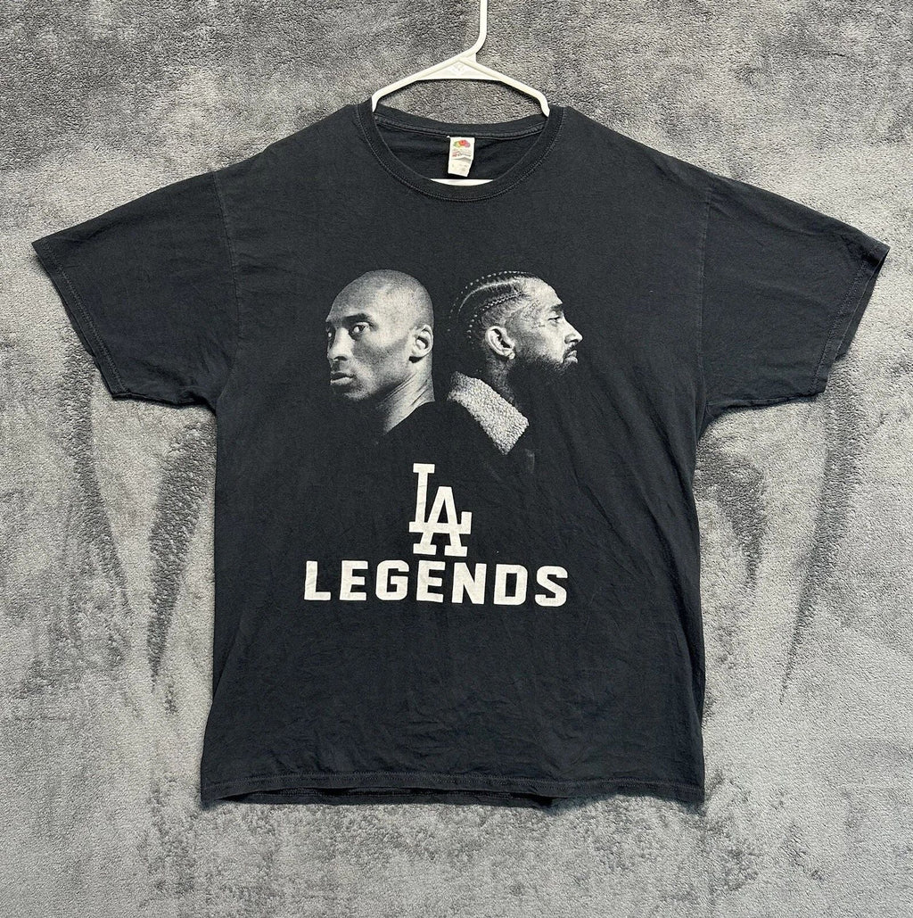 Kobe Bryant Nipsey Hussle T Shirt LA Legends Mens Large Black Rap Basketball Tee Unisex T-shirt, Sweatshirt, Hoodie, Long Sleeve Tee - T-Shirt, Sweatshirt, Hoodie