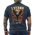 I Stand with ICE, Immigration and Customs Enforcement Patriotic US Flag ON BACK Unisex T-shirt, Sweatshirt, Hoodie, Long Sleeve Tee - T-Shirt, Sweatshirt, Hoodie
