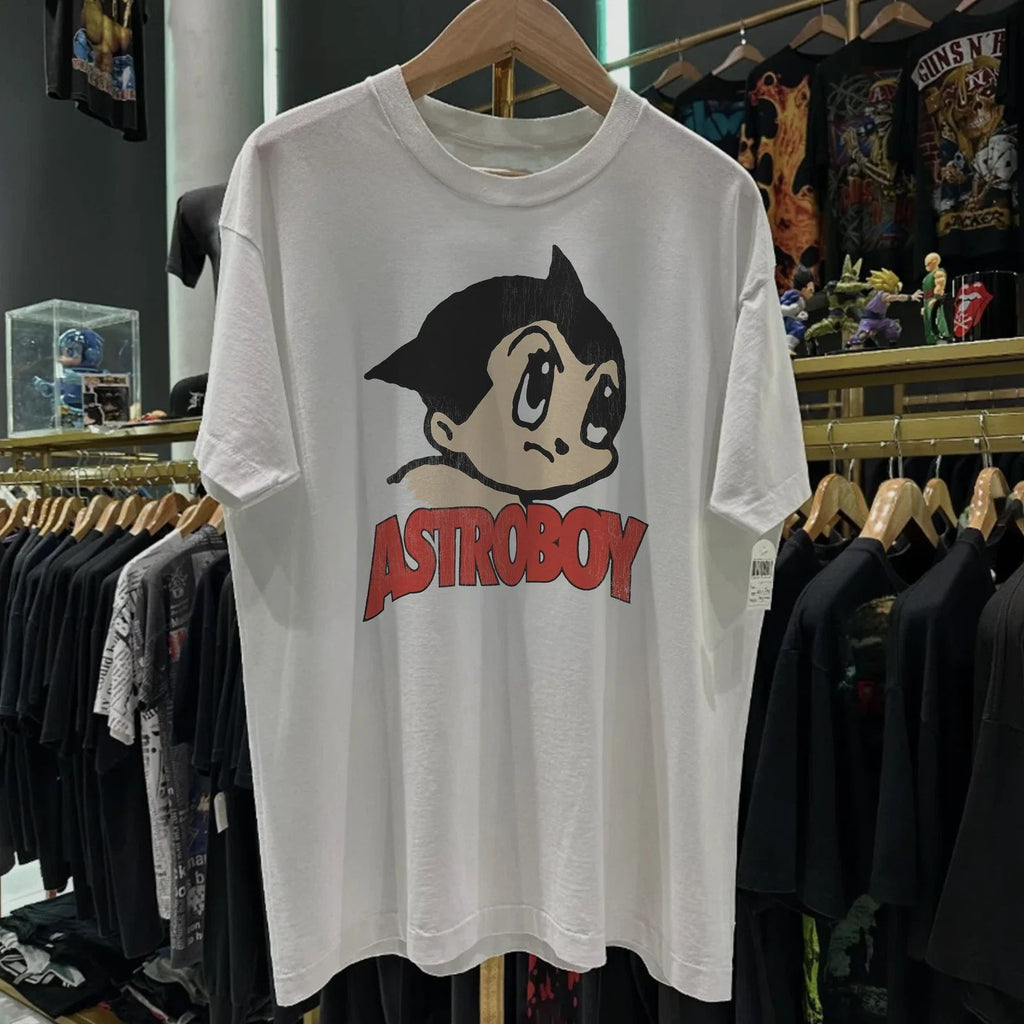 90S Astro Boy Aged T-Shirt White M Unisex T-shirt, Sweatshirt, Hoodie, Long Sleeve Tee - T-Shirt, Sweatshirt, Hoodie