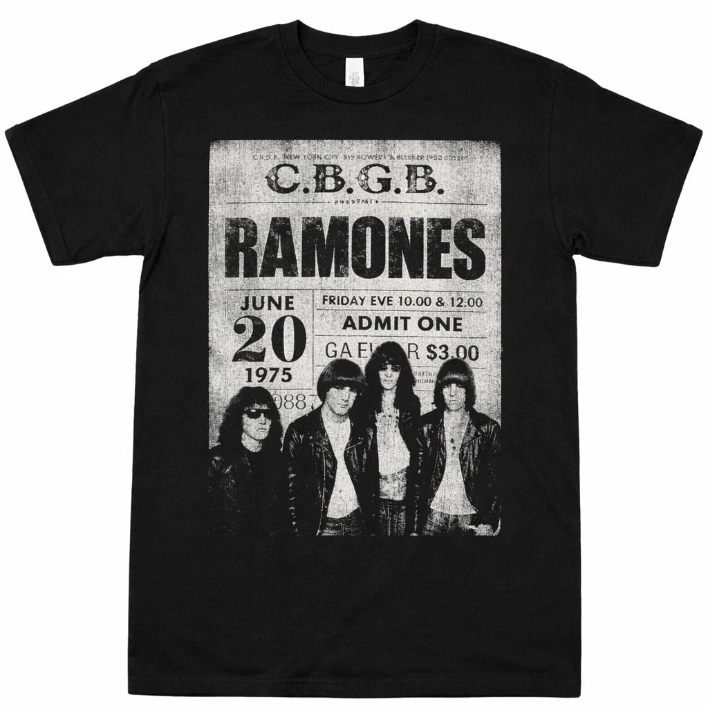 RAMONES T Shirt Distressed Punk Rock Band Unisex Black Cotton Size S - 4XL Unisex T-shirt, Sweatshirt, Hoodie, Long Sleeve Tee - T-Shirt, Sweatshirt, Hoodie