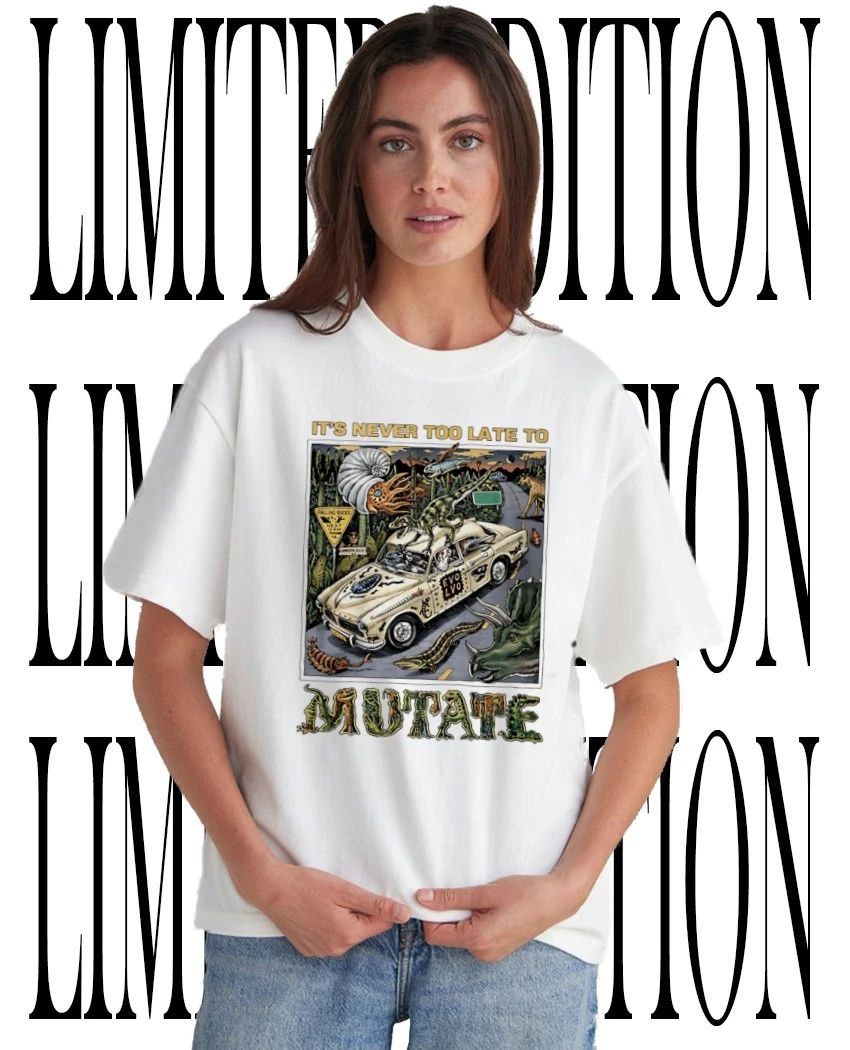 Evolution its never too late to mutate prehistoric dinosaurs graphic shirt Unisex T-shirt, Sweatshirt, Hoodie, Long Sleeve Tee - T-Shirt, Sweatshirt, Hoodie