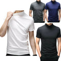 Men's Short Sleeve Mock Neck T-Shirt Casual Slim Cotton Tops Tees Undershirt US Unisex T-shirt, Sweatshirt, Hoodie, Long Sleeve Tee - T-Shirt, Sweatshirt, Hoodie