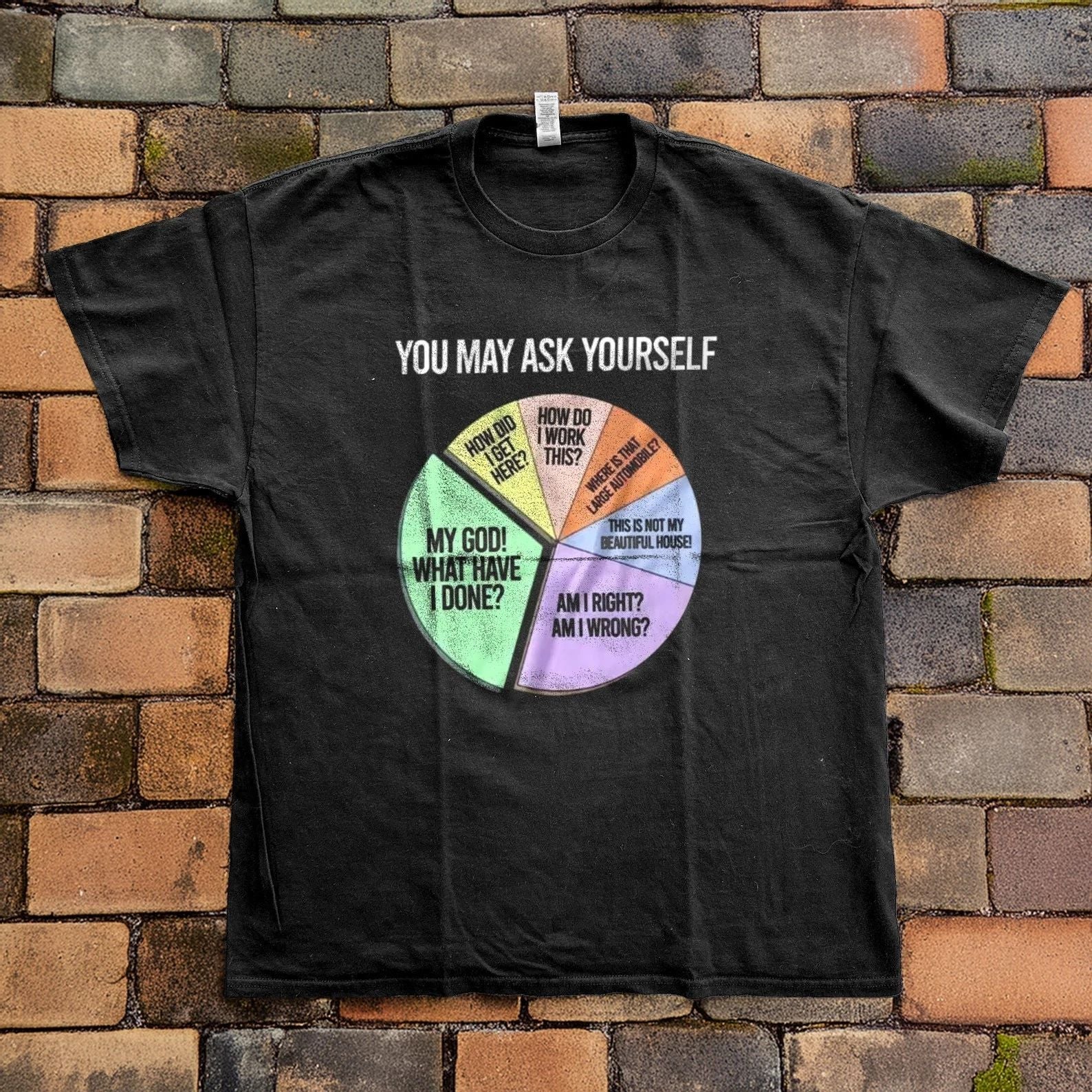 NEW! Talking Heads Once in a Lifetime Quote Black Cotton T-shirt Unisex T-shirt, Sweatshirt, Hoodie, Long Sleeve Tee - T-Shirt, Sweatshirt, Hoodie