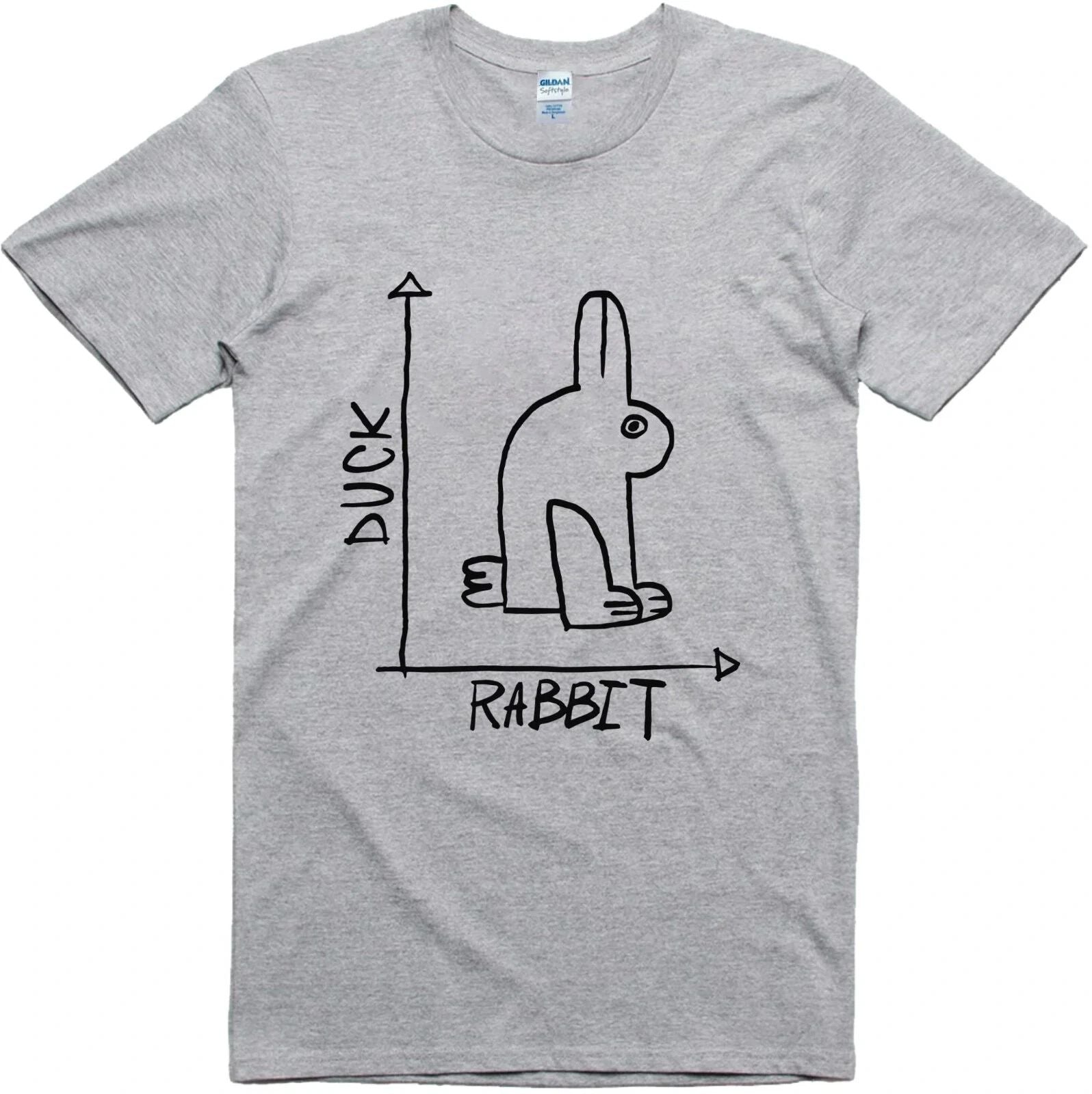 Mens Funny T-Shirt Rabbit Duck Design Regular Fit 100% Cotton Tee Unisex T-shirt, Sweatshirt, Hoodie, Long Sleeve Tee - T-Shirt, Sweatshirt, Hoodie