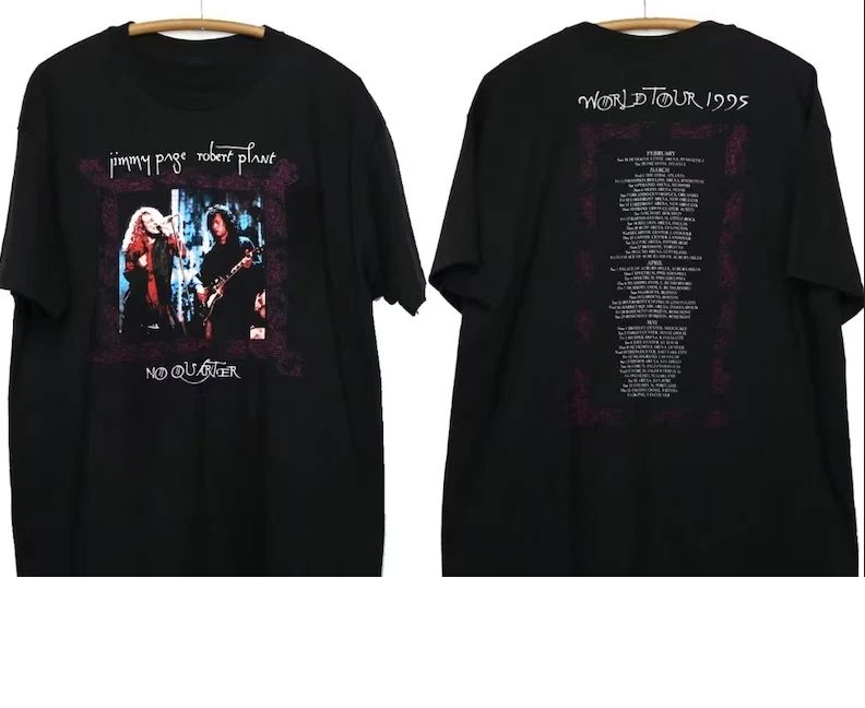 Jimmy Page Shirt, 1995 Jimmy Page Robert Plant No Quarter World Tour Shirt Unisex T-shirt, Sweatshirt, Hoodie, Long Sleeve Tee - T-Shirt, Sweatshirt, Hoodie