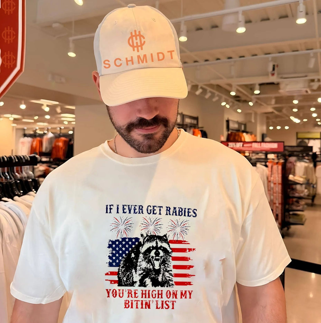 If I Ever Get Rabies Youre High On My Bitin List Raccoon 4th of July Shirt Unisex T-shirt, Sweatshirt, Hoodie, Long Sleeve Tee - T-Shirt, Sweatshirt, Hoodie