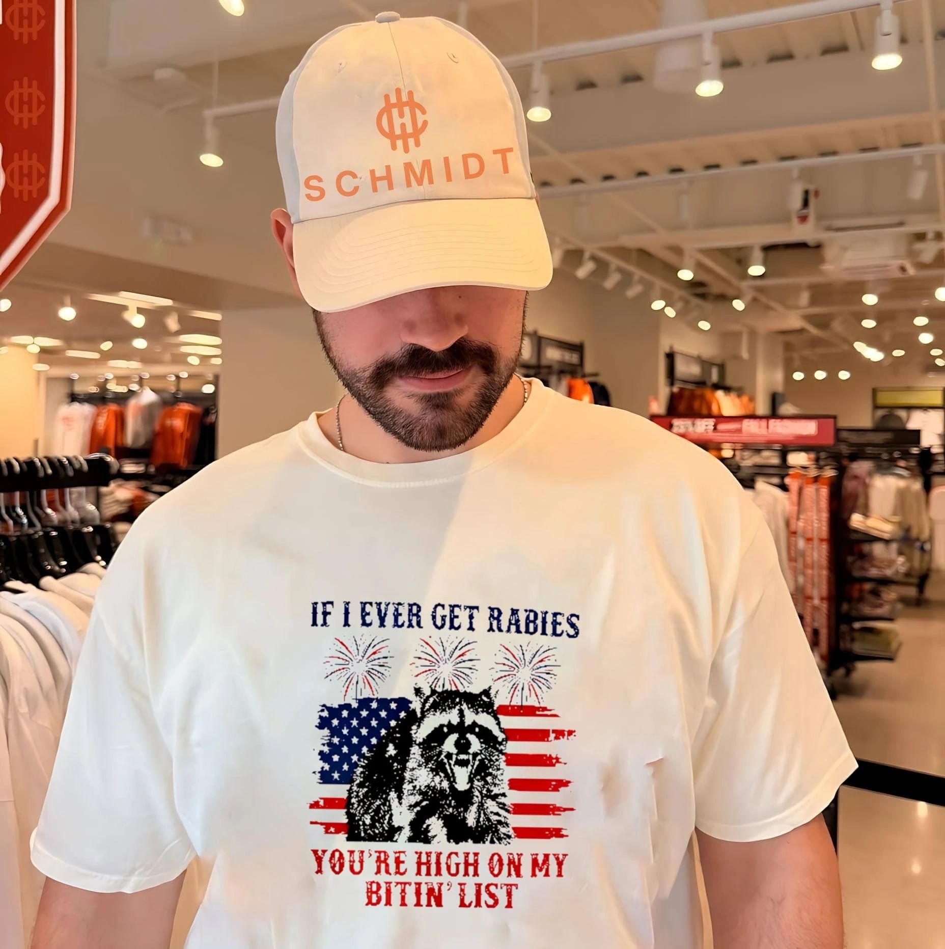 If I Ever Get Rabies Youre High On My Bitin List Raccoon 4th of July Shirt Unisex T-shirt, Sweatshirt, Hoodie, Long Sleeve Tee - T-Shirt, Sweatshirt, Hoodie