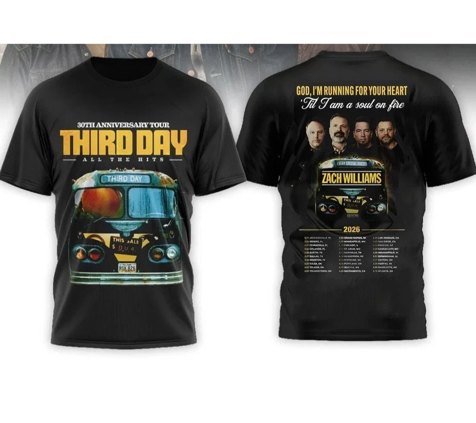 Third Day 30Th Anniversary Tour 2026 T-Shirt Unisex T-shirt, Sweatshirt, Hoodie, Long Sleeve Tee - T-Shirt, Sweatshirt, Hoodie