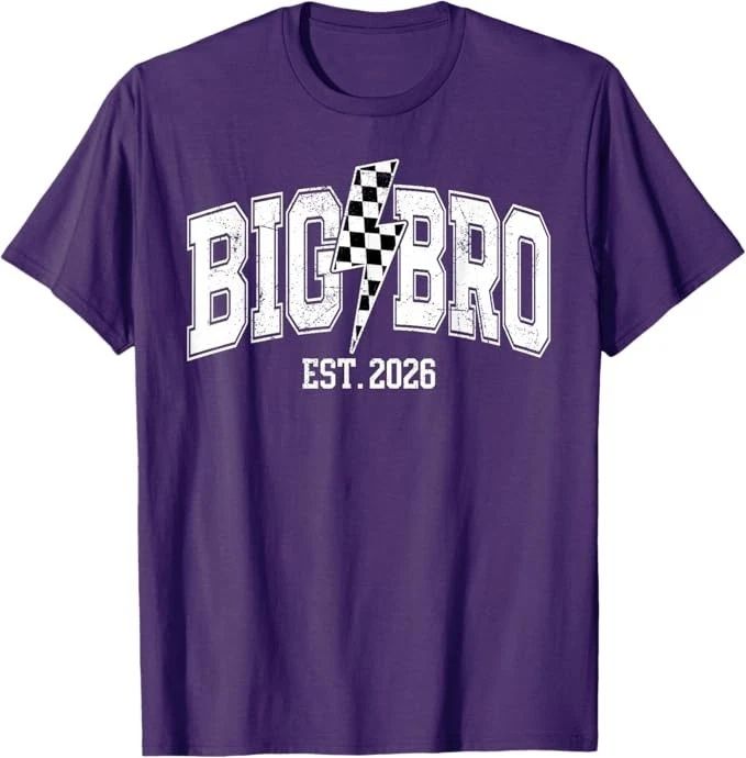 Big Bro Est 2026 New Big Brother Announcement Lightning Bolt T-Shirt Unisex T-shirt, Sweatshirt, Hoodie, Long Sleeve Tee - T-Shirt, Sweatshirt, Hoodie