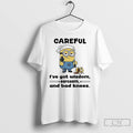 Classic Minions Careful Ive Got Wisdom Sarcasm And Bad Knees T Shirts Unisex T-shirt, Sweatshirt, Hoodie, Long Sleeve Tee - T-Shirt, Sweatshirt, Hoodie