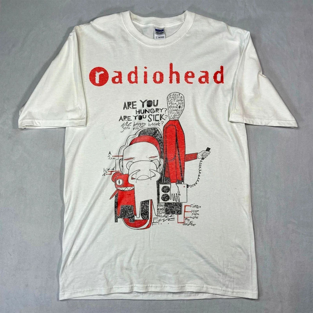 Vintage 90s Radiohead Rock Band Music White T-shirt Size S-5XL Unisex T-shirt, Sweatshirt, Hoodie, Long Sleeve Tee - T-Shirt, Sweatshirt, Hoodie