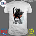 Black Cat And Gun Choose Violence Cartoon Shirt Unisex T-shirt, Sweatshirt, Hoodie, Long Sleeve Tee - T-Shirt, Sweatshirt, Hoodie