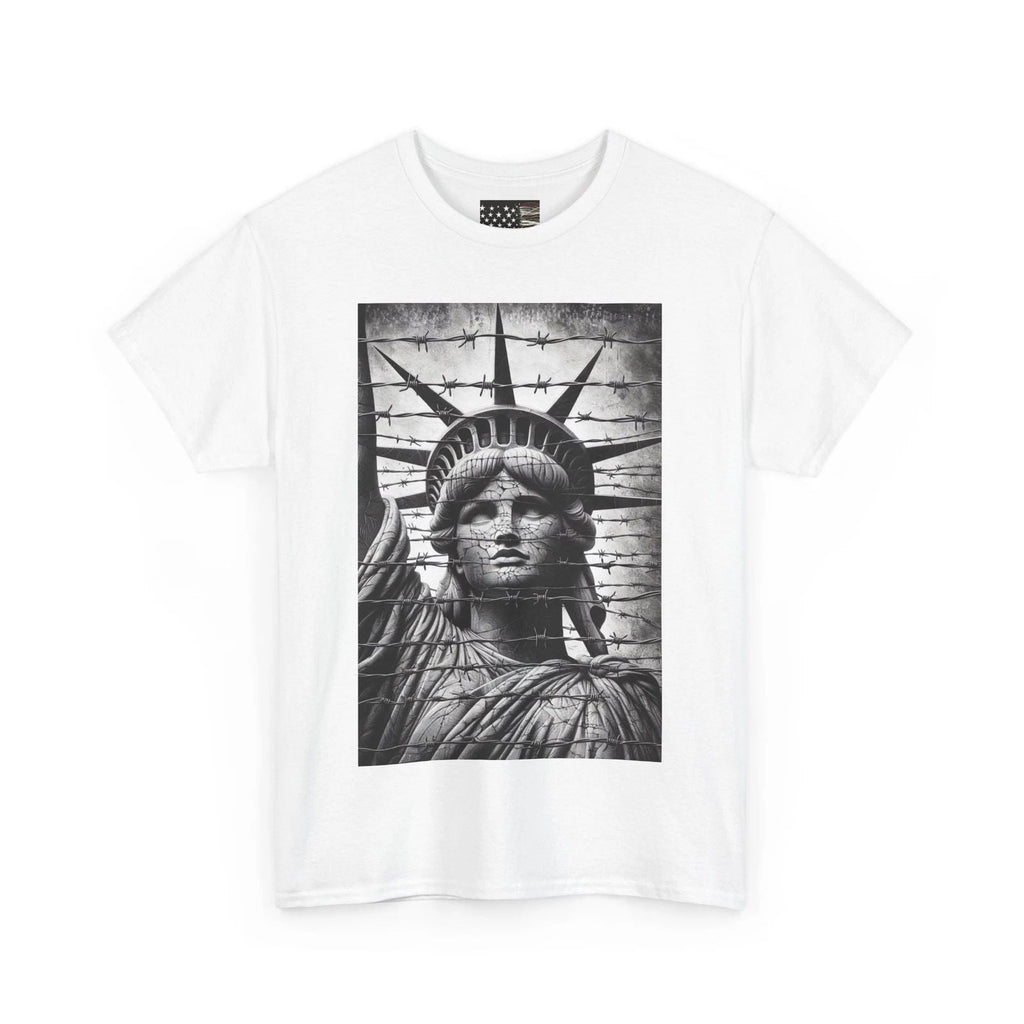 Unisex Heavy Cotton Tee crying statue of Liberty in America original t-shirt art Unisex T-shirt, Sweatshirt, Hoodie, Long Sleeve Tee - T-Shirt, Sweatshirt, Hoodie