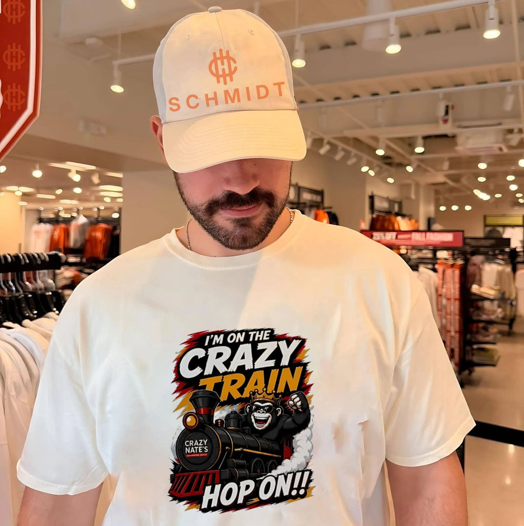Im on the crazy train hop on gorilla illustration shirt Unisex T-shirt, Sweatshirt, Hoodie, Long Sleeve Tee - T-Shirt, Sweatshirt, Hoodie