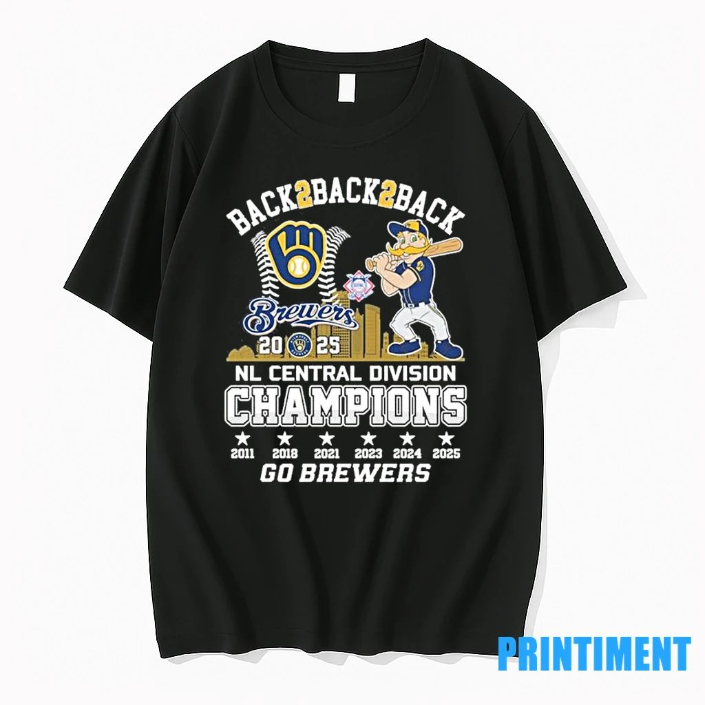 Milwaukee Brewers Back 3 Back Nl Central Division Champions Go Brewers Tshirts Sweater Unisex T-shirt, Sweatshirt, Hoodie, Long Sleeve Tee - T-Shirt, Sweatshirt, Hoodie