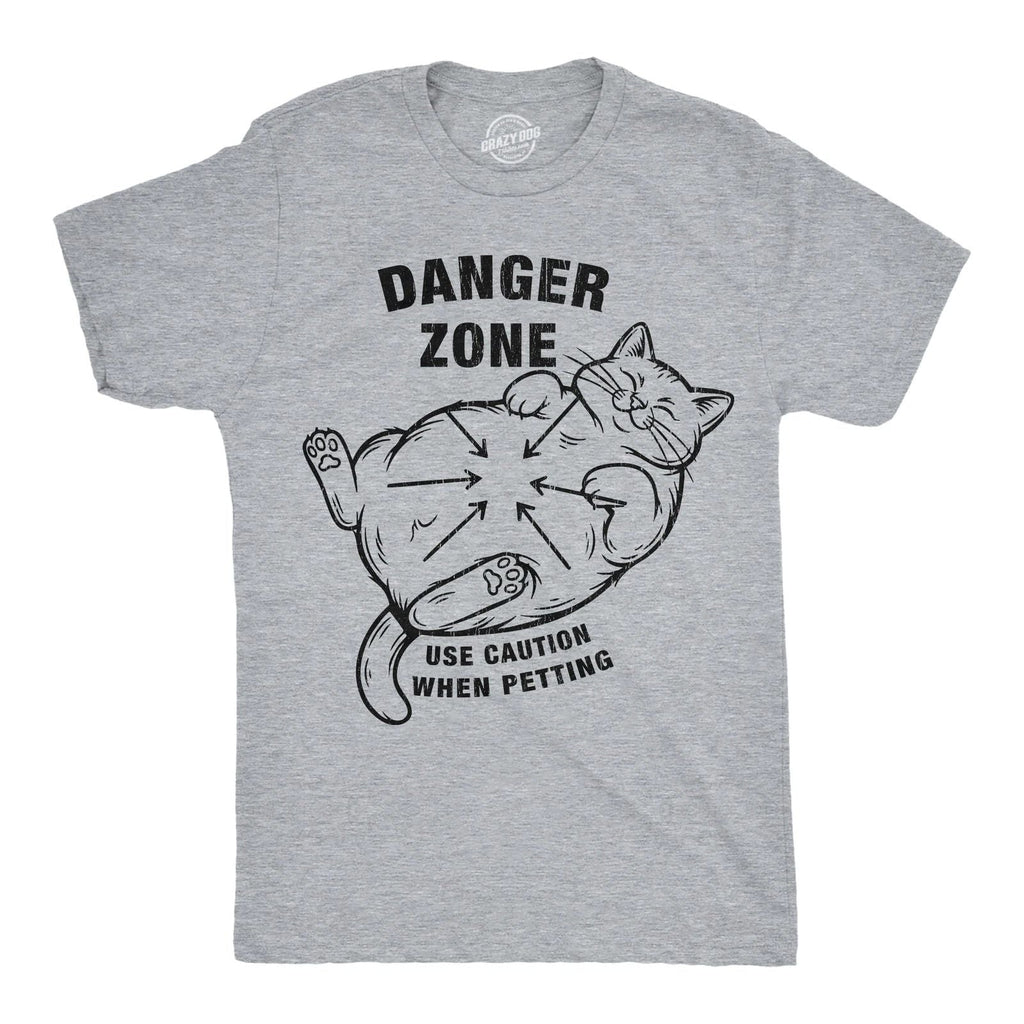 Mens Funny T Shirts Danger Zone Use Caution When Petting Sarcastic Cat Tee For Unisex T-shirt, Sweatshirt, Hoodie, Long Sleeve Tee - T-Shirt, Sweatshirt, Hoodie