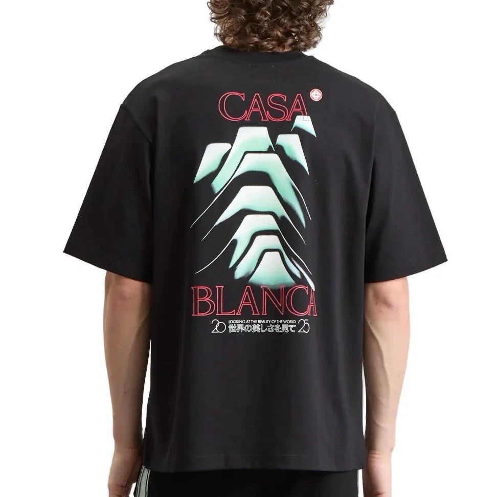 Casablanca Frosty Mountain Screen Printed Oversized T-Shirt In Black Size S Unisex T-shirt, Sweatshirt, Hoodie, Long Sleeve Tee - T-Shirt, Sweatshirt, Hoodie