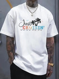 Just Cruisin' Print T-Shirt, Short Sleeve Casual Top, Crew Neck Short Sleeve Com Unisex T-shirt, Sweatshirt, Hoodie, Long Sleeve Tee - T-Shirt, Sweatshirt, Hoodie