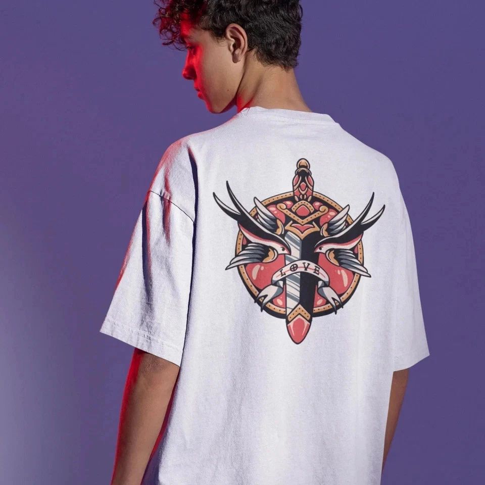 Mens Oversized Back Printed Streetwear T-Shirt | Trendy Graphic Print Cotton Unisex T-shirt, Sweatshirt, Hoodie, Long Sleeve Tee - T-Shirt, Sweatshirt, Hoodie