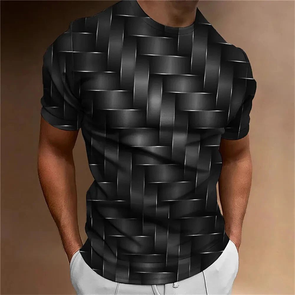 Simple Men's T-Shirt Geometric Pattern 3d Printed Men Top Casual Oversized-Shirt Unisex T-shirt, Sweatshirt, Hoodie, Long Sleeve Tee - T-Shirt, Sweatshirt, Hoodie